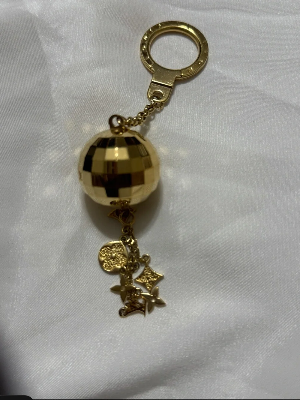 Louis Vuitton Gold-tone Disco Ball Charm includes box dust and shopping bag